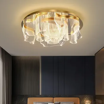 Šiuolaikinių LED Šviestuvo Šiaurės Kūrybos Paprastas Šviesos Prabanga Aukso Akrilo Lubų Lempa Tinka Miegamasis Ir Gyvenamasis Kambarys Lempos