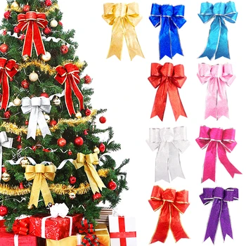 Kalėdų Prekių 5vnt Blizgučiai Bowknot Papuošalai Kalėdų Medžio Vainikas Juostelės Lankai Kalėdos naujieji Metai Šalis Kabantys Papuošalai