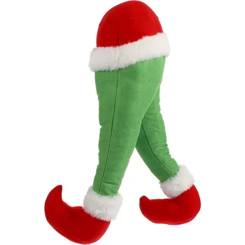 Kalėdų Santa Kojos Įdaryti Kojos Kalėdų Eglutė Kalėdų Medžio Topper Elf Kojos už Vainikas Santa Pliušinis Kojos