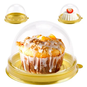 50Pcs Mini Skaidrus Torto Dėžutė su sandarikliais Lipdukai Mooncake Dome Taros Padėklai, Gimtadienis, Vestuvės Prekes